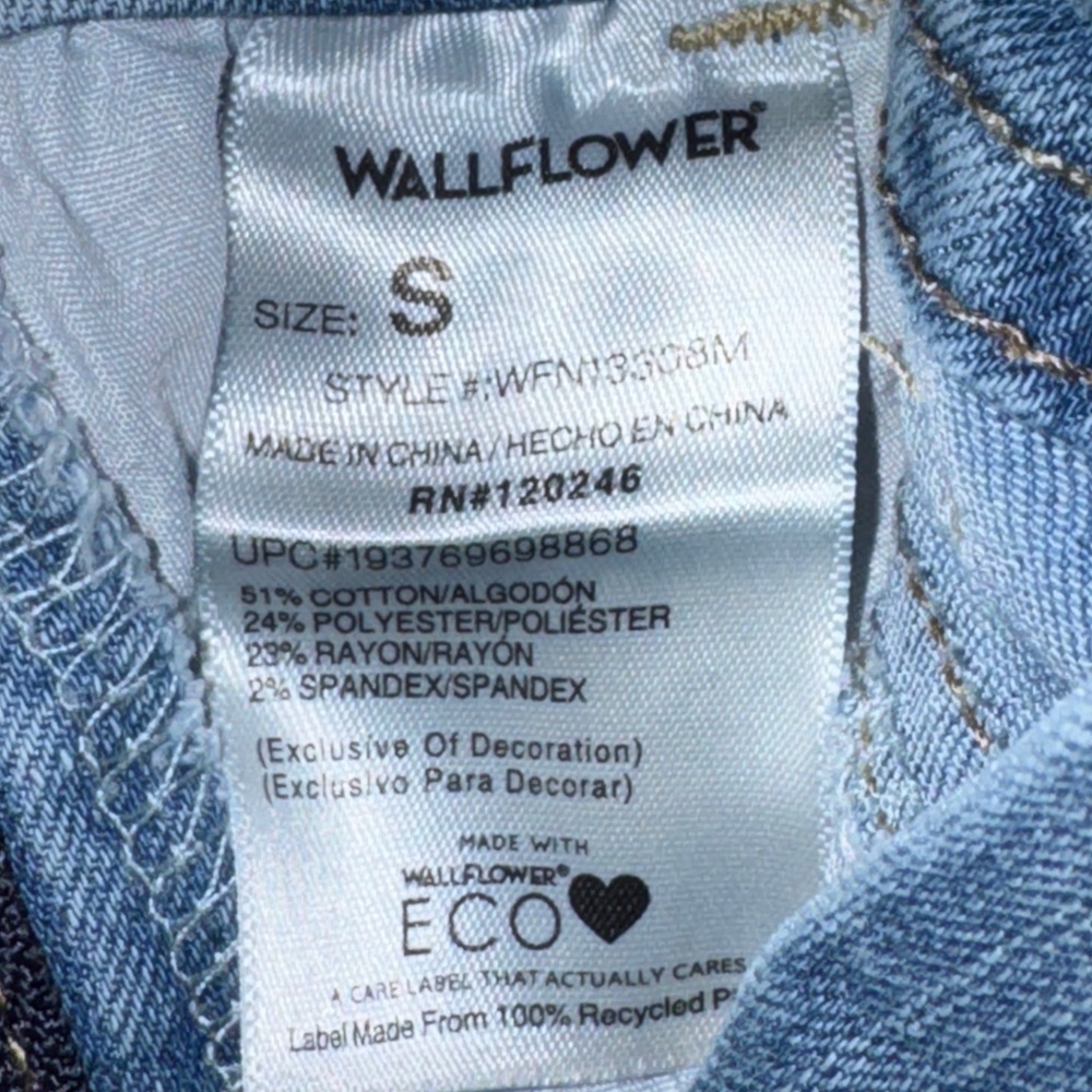 π· Wallflower Side Zip Criss Cross Denim Skinny Overall Bibs - Picture 10 of 10